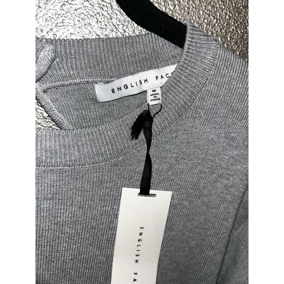 English Factory Academia Preppy Baddie Artsy Gray Open Back Suspender Dress - Picture 11 of 14